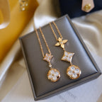 [Cyra]  COLOR BLOSSOM LARIAT NECKLACE PINK GOLD WHITE MOTHER PEARL AND DIAMOND
