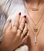 [Cyra]   MOVE PM NECKLACE PINK GOLD DIAMOND