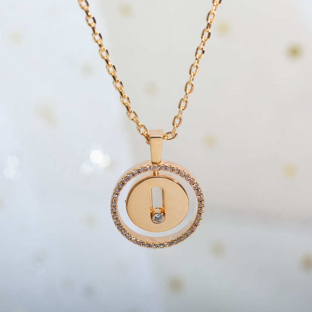 [Cyra]   MOVE PM NECKLACE PINK GOLD DIAMOND