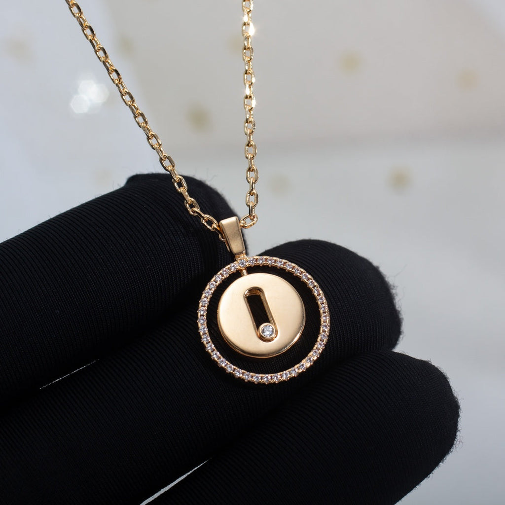 [Cyra]   MOVE PM NECKLACE PINK GOLD DIAMOND