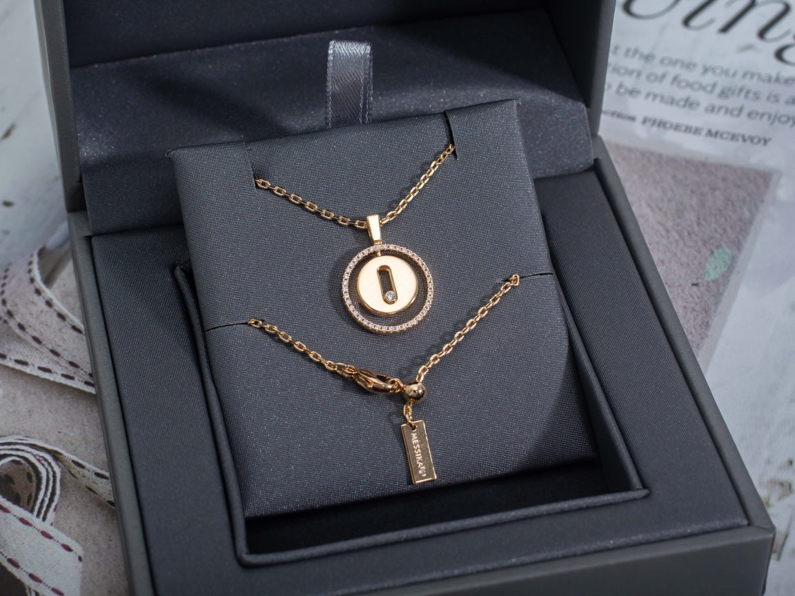 [Cyra]   MOVE PM NECKLACE PINK GOLD DIAMOND