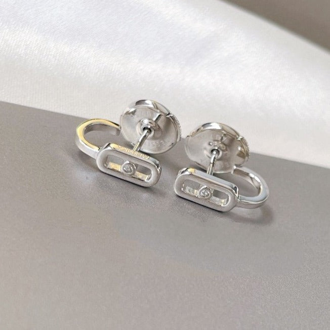 [Cyra] CREOLES MOVE UNO MINI 1 DIAMANT OHRRINGE