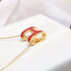 [Cyra] HM CLIC ROTE EMAILLE GOLDKETTE