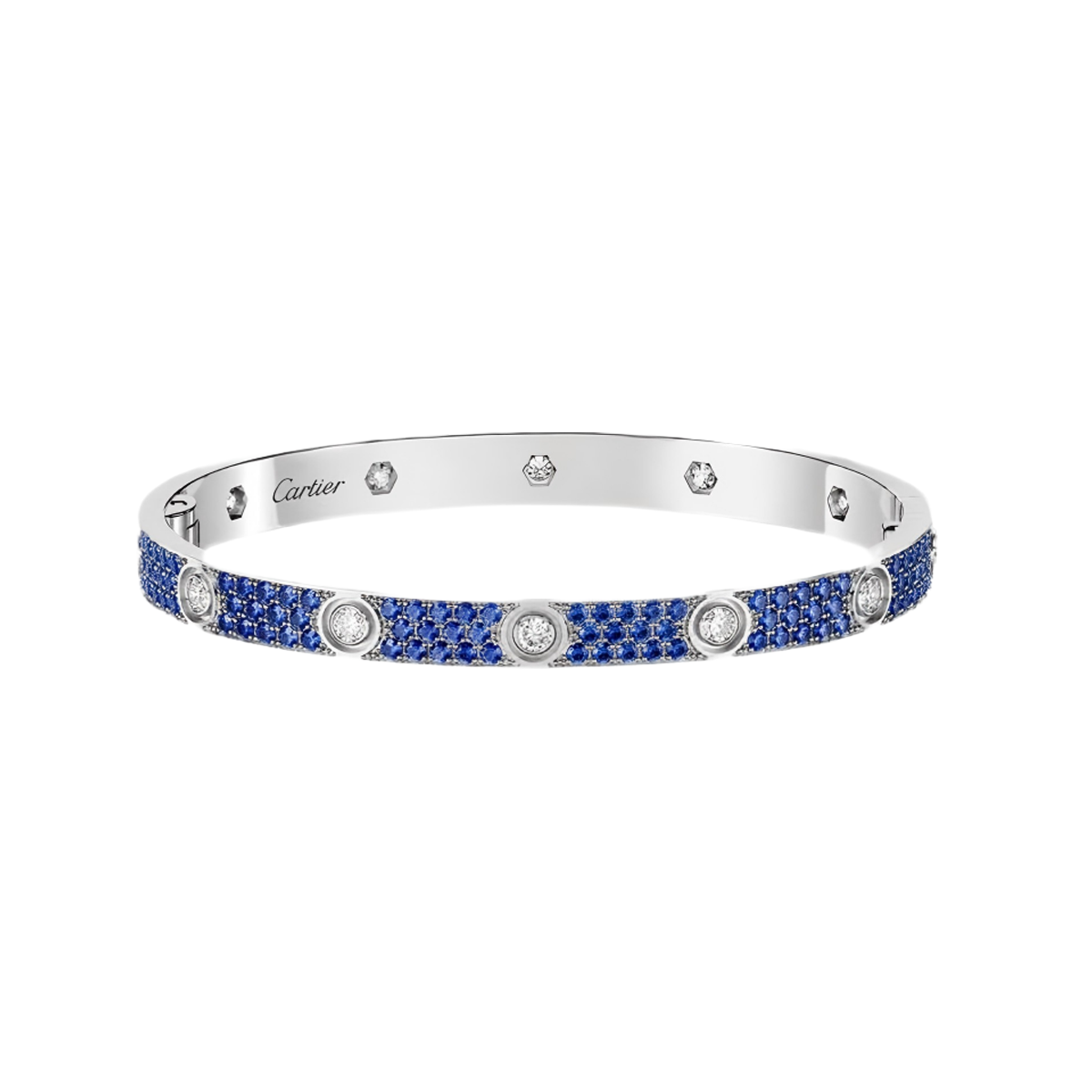 [Cyra]  2026 PAVE GEMSTONE LOVE BRACELET 6.1MM 10 DIAMONDS