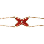 [Cyra]  ARMBAND JEUX KARNELIAN ROSÉGOLD 1 DIAMANT