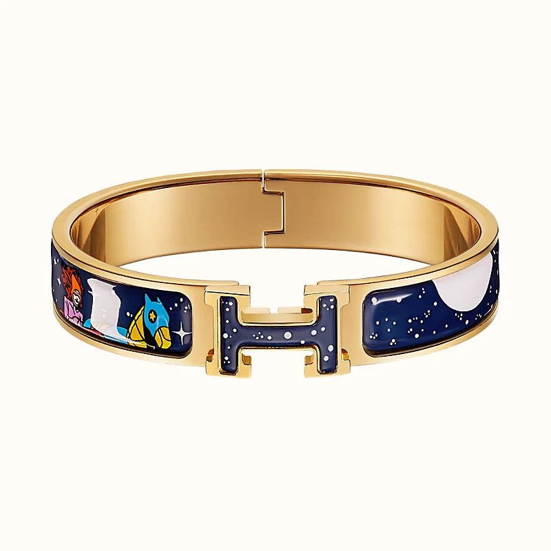[Cyra]  H STAR AND MOON BRACELET 12MM