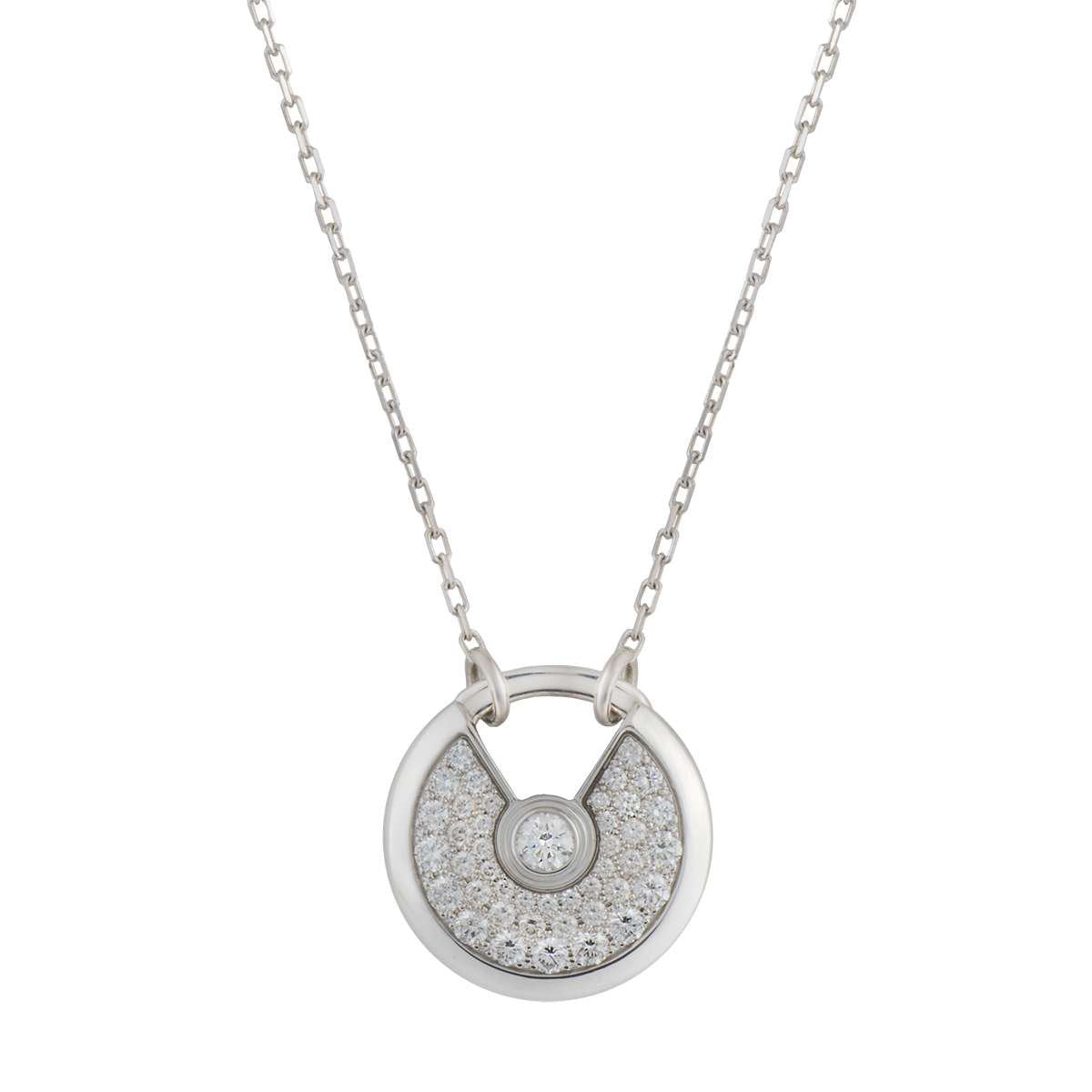 [Cyra] AMULETTE SILBER HALSKETTE MIT VOLLBESATZ AUS DIAMANTEN