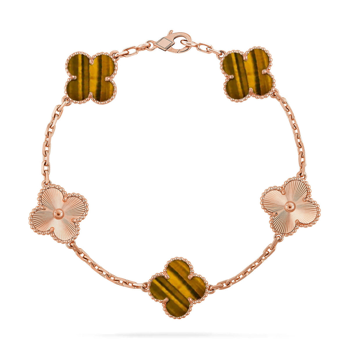 [Cyra] New  CLOVER 5 MOTIFS TIGER EYE BRACELET COLLECTION
