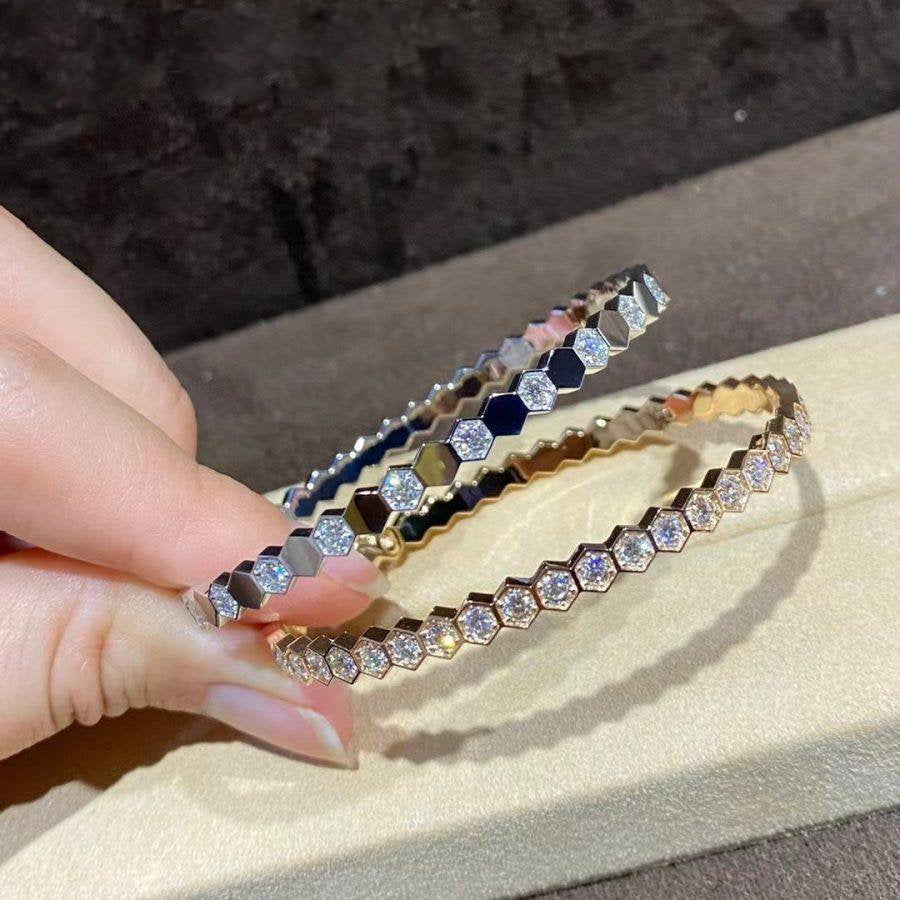 [Cyra]  BEE LOVE GOLD BRACELET FULL DIAMOND