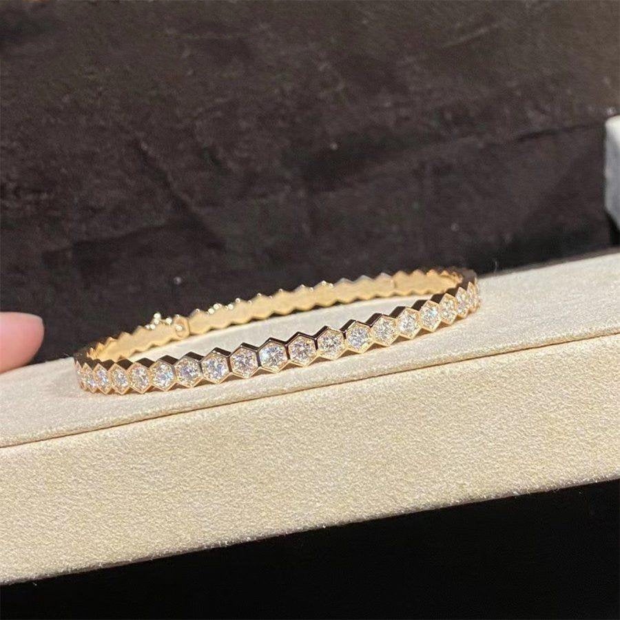 [Cyra]  BEE LOVE GOLD BRACELET FULL DIAMOND