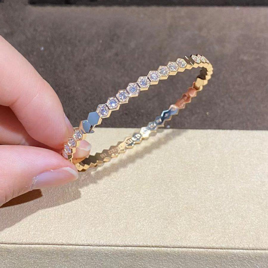 [Cyra]  BEE LOVE GOLD BRACELET FULL DIAMOND