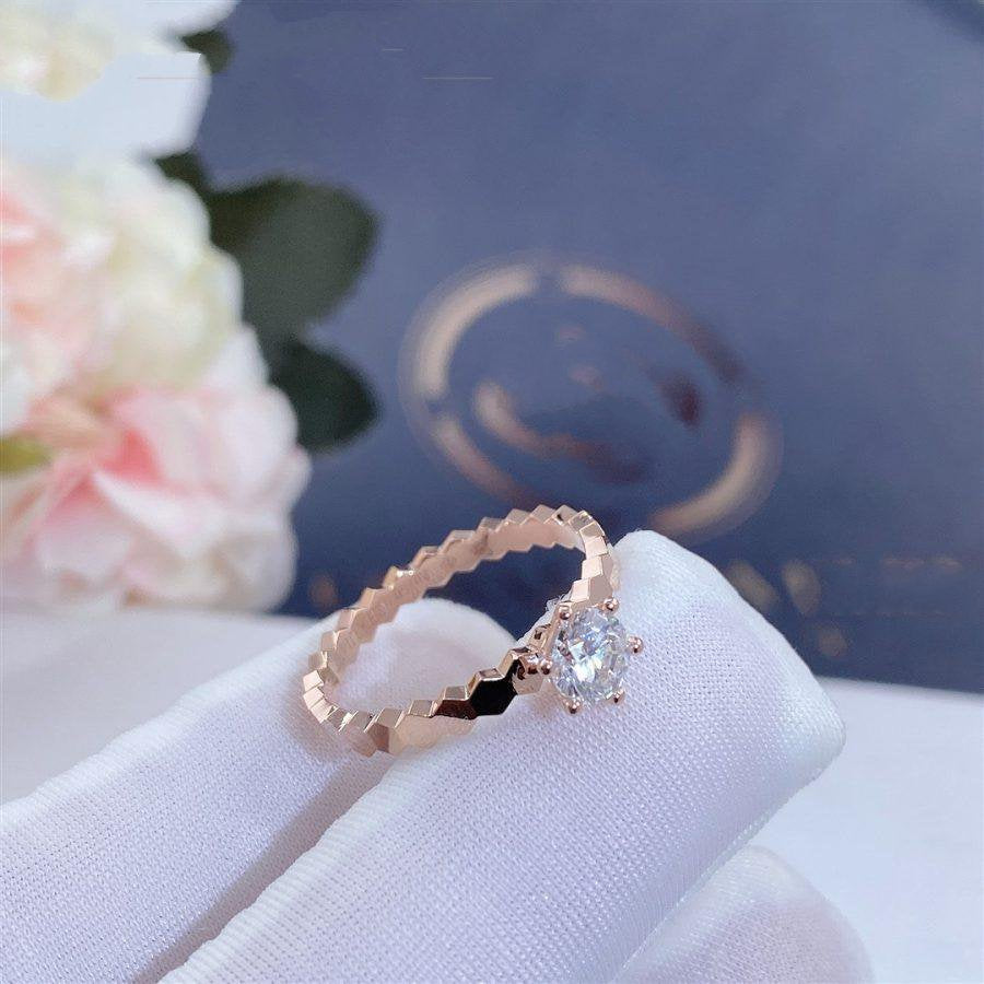 [Cyra]  BEE LOVE RING PINK GOLD 1 DIAMOND