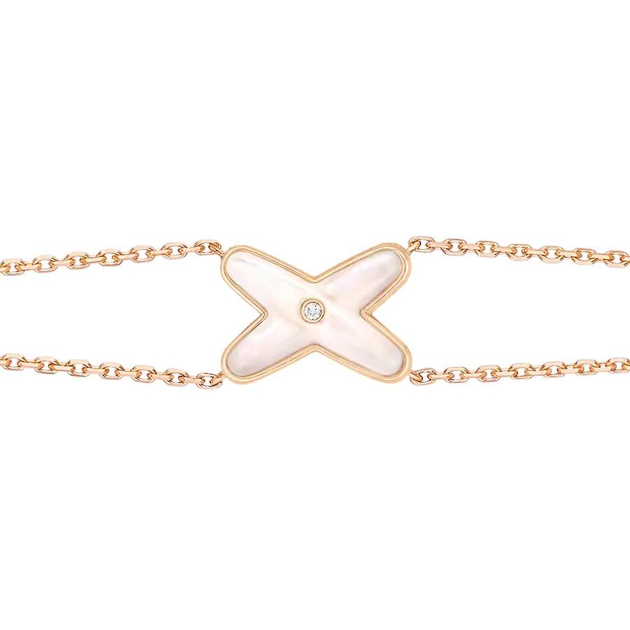[Cyra]  JEUX BRACELET WHITE MOP PINK GOLD 1 DIAMOND