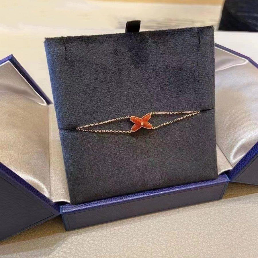[Cyra]  ARMBAND JEUX KARNELIAN ROSÉGOLD 1 DIAMANT