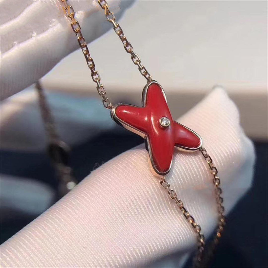 [Cyra]  ARMBAND JEUX KARNELIAN ROSÉGOLD 1 DIAMANT