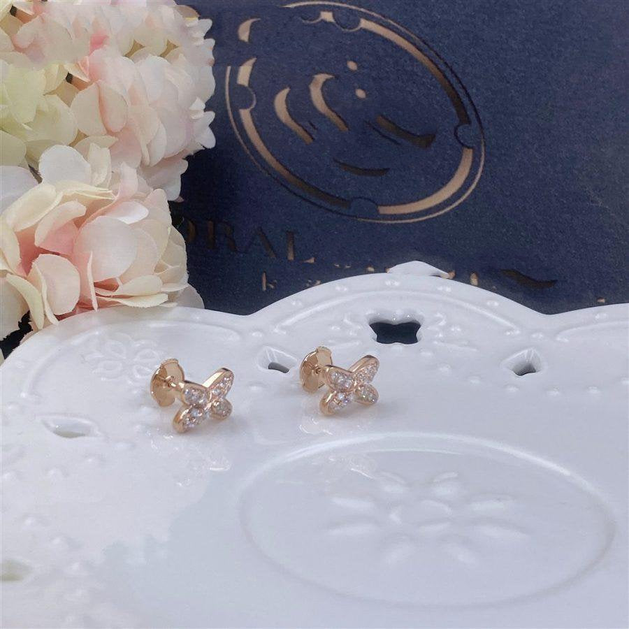 [Cyra] PINK GOLD DIAMOND EARRINGS SET