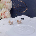 [Cyra] PINK GOLD DIAMOND EARRINGS SET