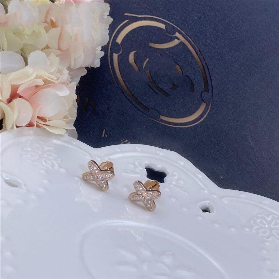[Cyra] PINK GOLD DIAMOND EARRINGS SET
