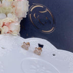 [Cyra] PINK GOLD DIAMOND EARRINGS SET