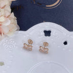 [Cyra] PINK GOLD DIAMOND EARRINGS SET