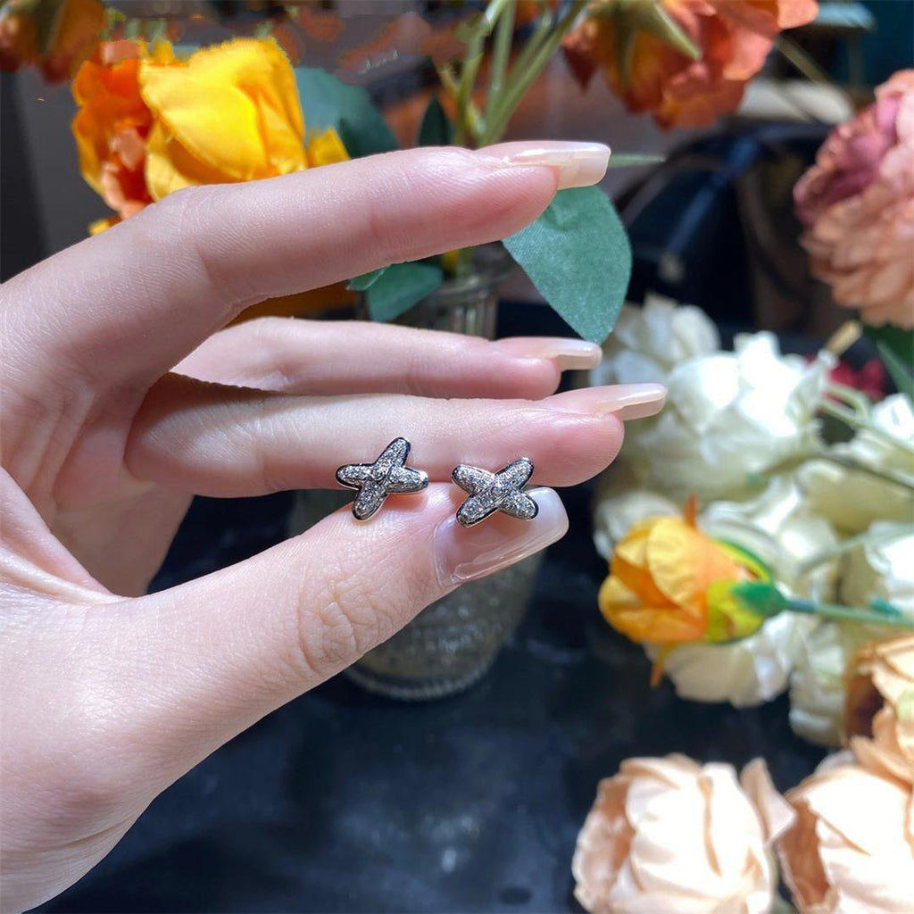 [Cyra]  JEUX DE SILVER DIAMOND EARRINGS