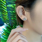 [Cyra]  JEUX DE SILVER DIAMOND EARRINGS