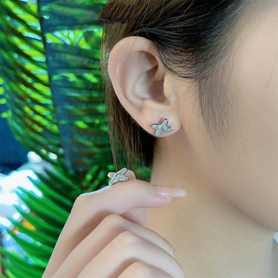 [Cyra]  JEUX DE SILVER DIAMOND EARRINGS