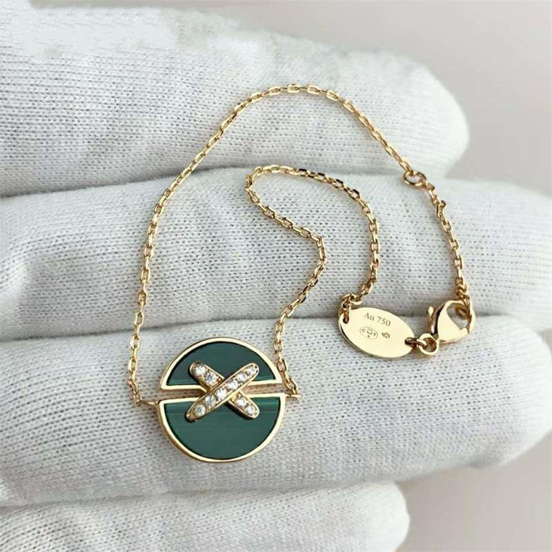 [Cyra]  JEUX DE BRACELET MALACHITE PINK GOLD DIAMONDS