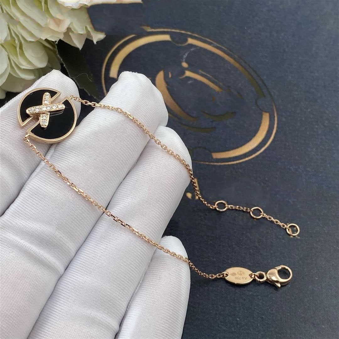 [Cyra]  JEUX DE BRACELET ONYX PINK GOLD DIAMOND