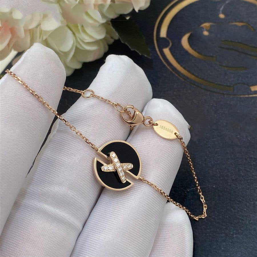 [Cyra]  JEUX DE BRACELET ONYX PINK GOLD DIAMOND