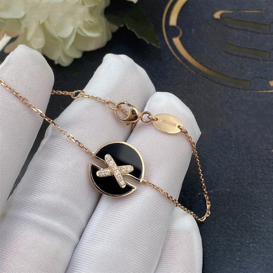 [Cyra]  JEUX DE BRACELET ONYX PINK GOLD DIAMOND