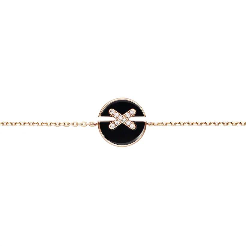 [Cyra]  JEUX DE BRACELET ONYX PINK GOLD DIAMOND