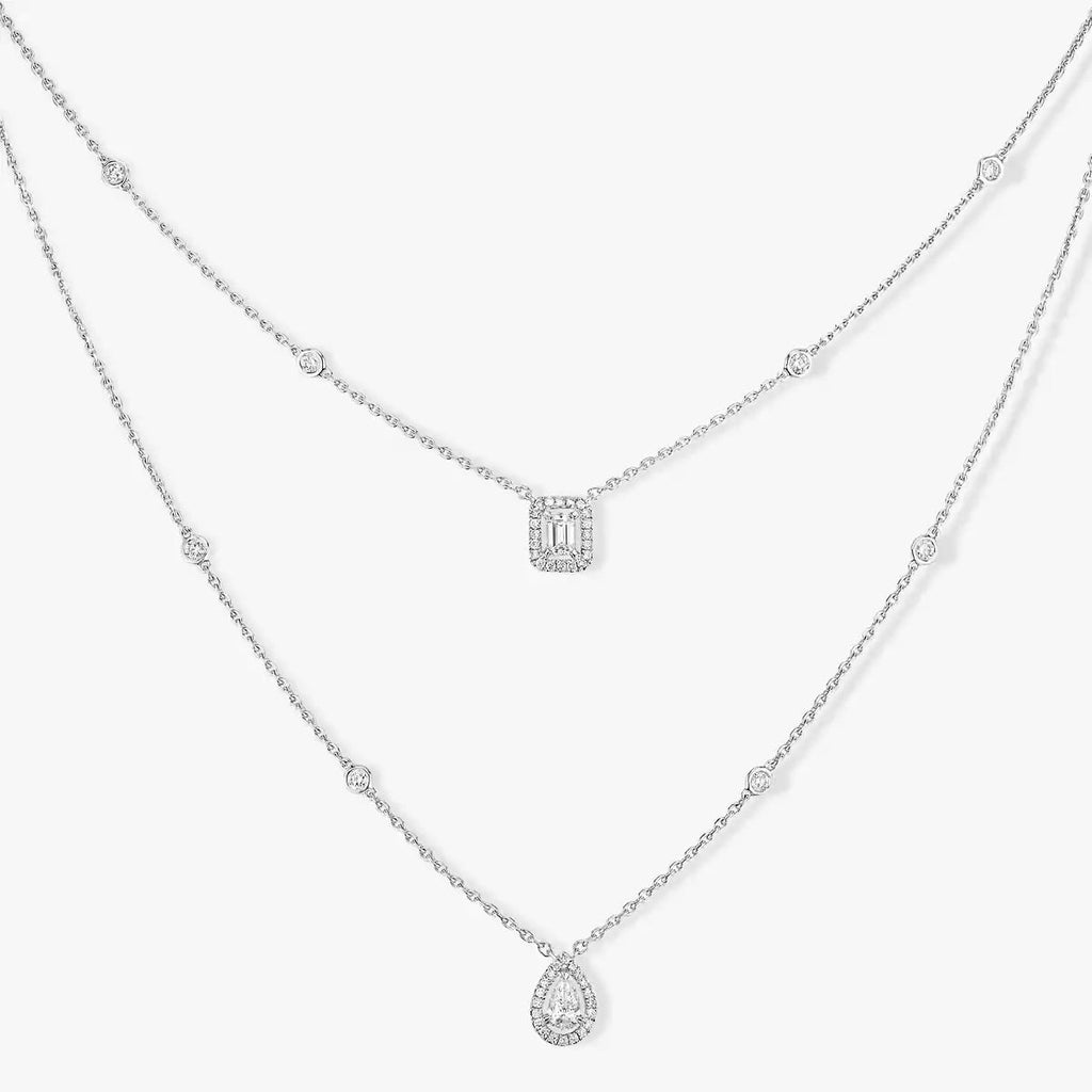 [Cyra] Diamantcollier Meine Zwillinge 2-reihig
