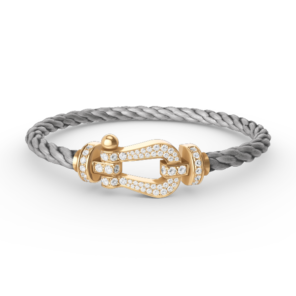 [Cyra]  FORCE LARGE HORSESHOE FULL DIAMOND BRACELET GOLD