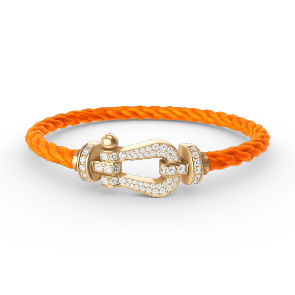 [Cyra]  FORCE LARGE HORSESHOE FULL DIAMOND BRACELET GOLD
