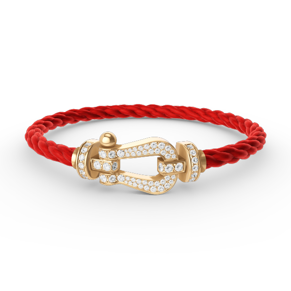 [Cyra]  FORCE LARGE HORSESHOE FULL DIAMOND BRACELET GOLD