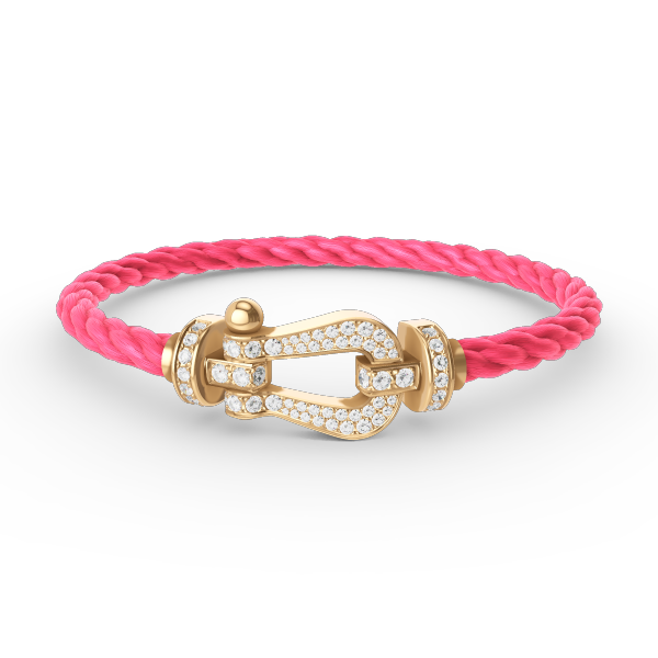 [Cyra]  FORCE LARGE HORSESHOE FULL DIAMOND BRACELET GOLD