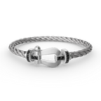 [Cyra] FORCE ARMBAND GROSSES HUFEISEN SCHWARZDIAMANT SILBER