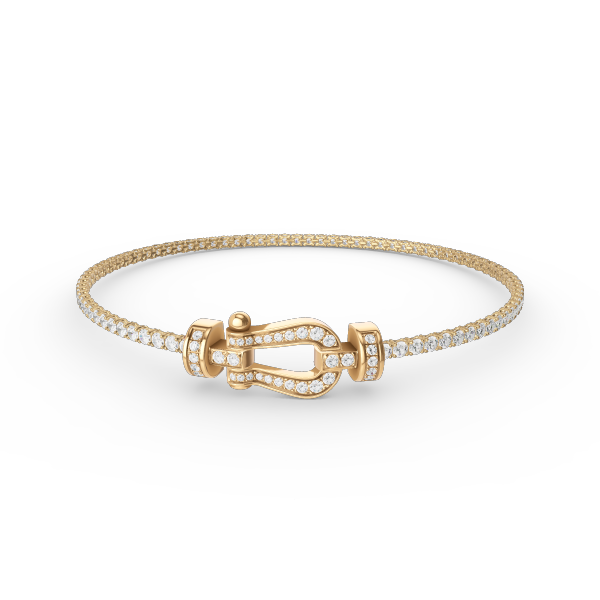[Cyra]  HUFEISEN-DIAMANT-TENNISARMBAND IN FORCE-OPTIK