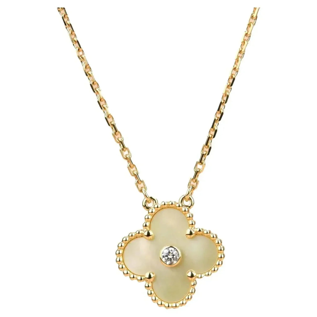 [Cyra]  CLOVER 15MM DIAMOND GOLD MOTHER OF PEARL NECKLACE