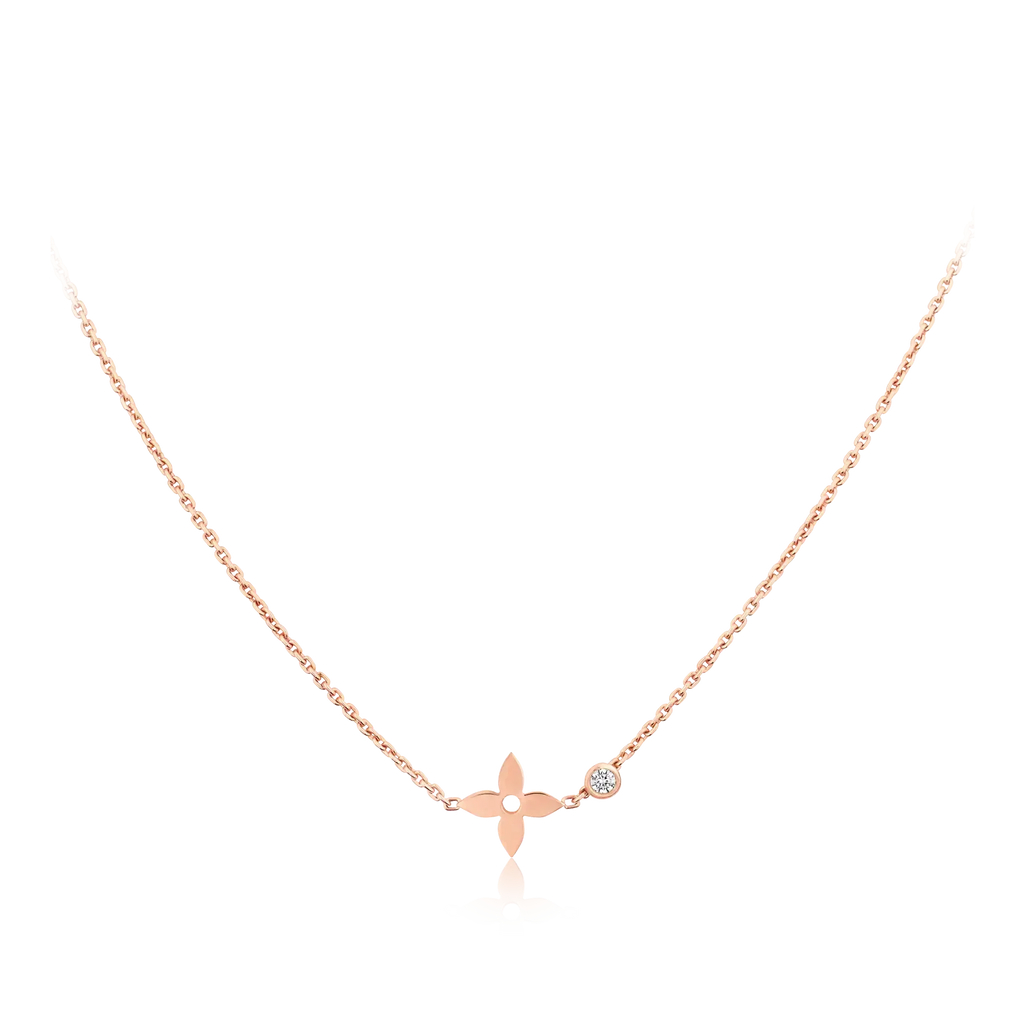 [Cyra] BLÜTEN-ANHÄNGER ROSÉGOLD UND DIAMANT