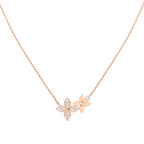 [Cyra]  STAR BLOSSOM NECKLACE PINK GOLD DIAMONDS