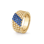 [Cyra]   PERLÉE DIAMANT-RING, 5-REIHIGES, MIT DIAMANTEN BESETZTES DESIGN