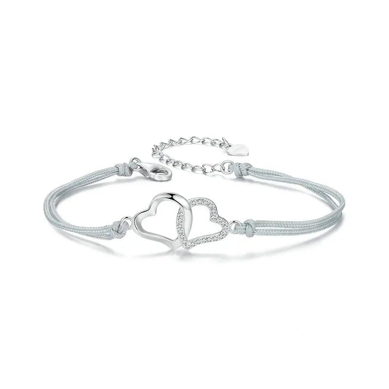 Zartes graues Gliederketten-Armband für Damen und Teenager-Mädchen