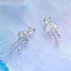 Irisierende Quallen-Ohrstecker für Damen und Mädchen