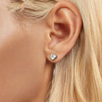 Zierliche, schlichte Herzohrringe für Damen BSE1003