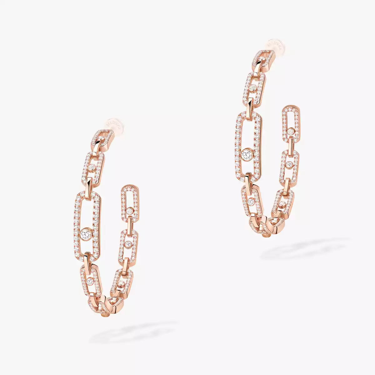 [[Cyra] Move Link Diamond Hoop Earrings