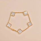 [Cyra] New CLOVER WHITE PEARL MOP 5 MOTIF BRACELET COLLECTION