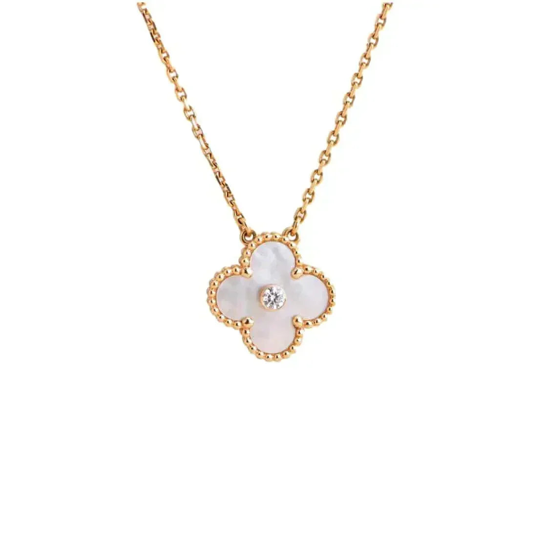 [Cyra] CLOVER 15MM DIAMOND WHITE FRITILLARIA HALSKETTE