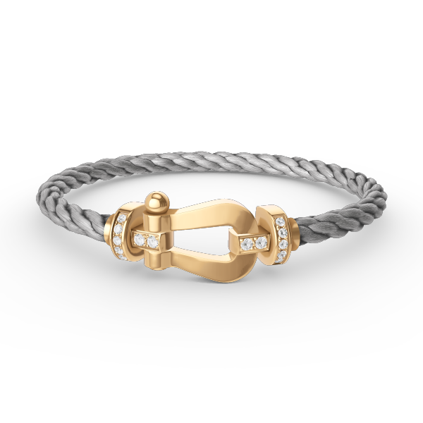 [Cyra]  GROSSES HUFEISEN-HALBDIMANT-ARMBAND GOLD